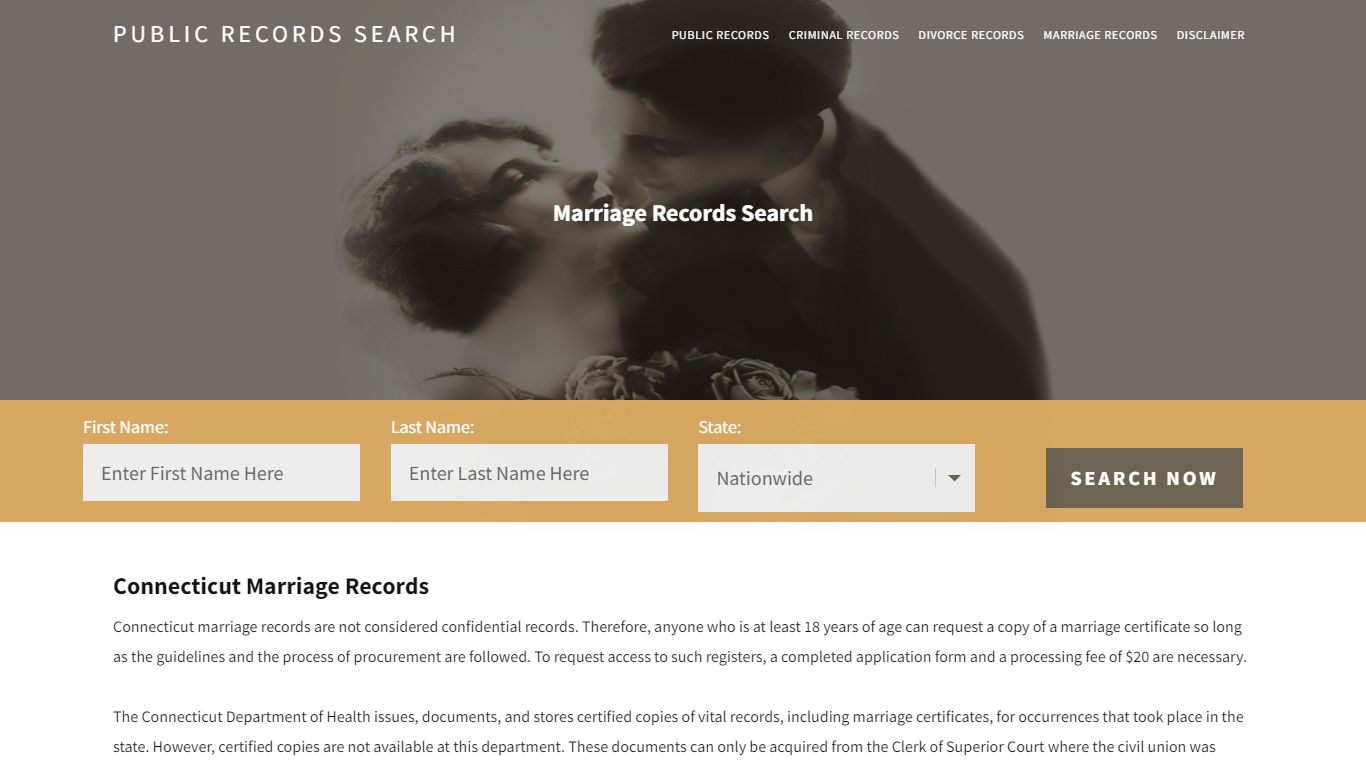 Connecticut Marriage Records | Enter Name and Search|14 Days Free